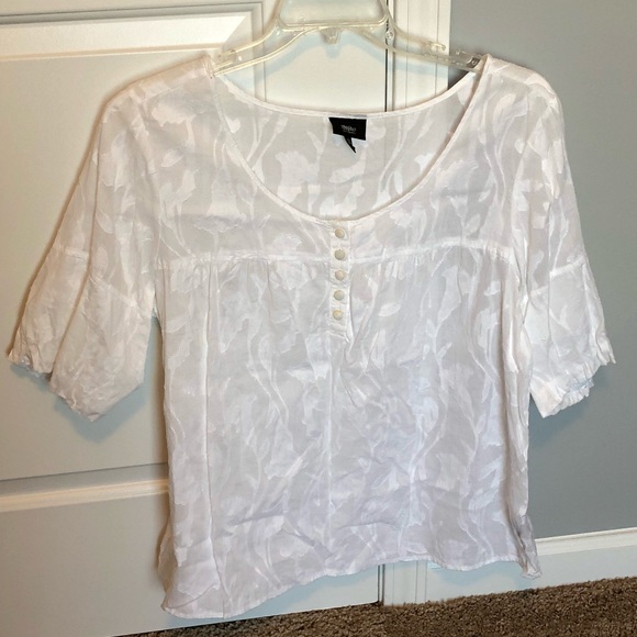 Mossimo Women's Plus Size White Cotton Top - Picture 1 of 6